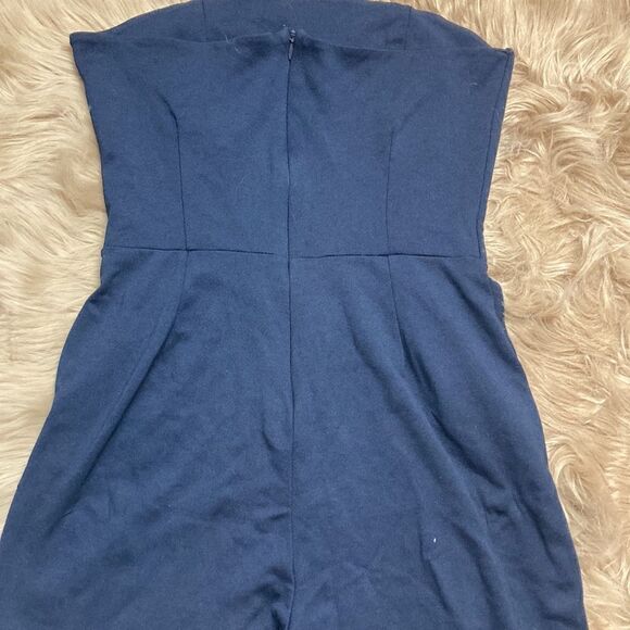 Fraiche by J Strapless Navy Cropped Jumpsuit - Picture 6 of 10